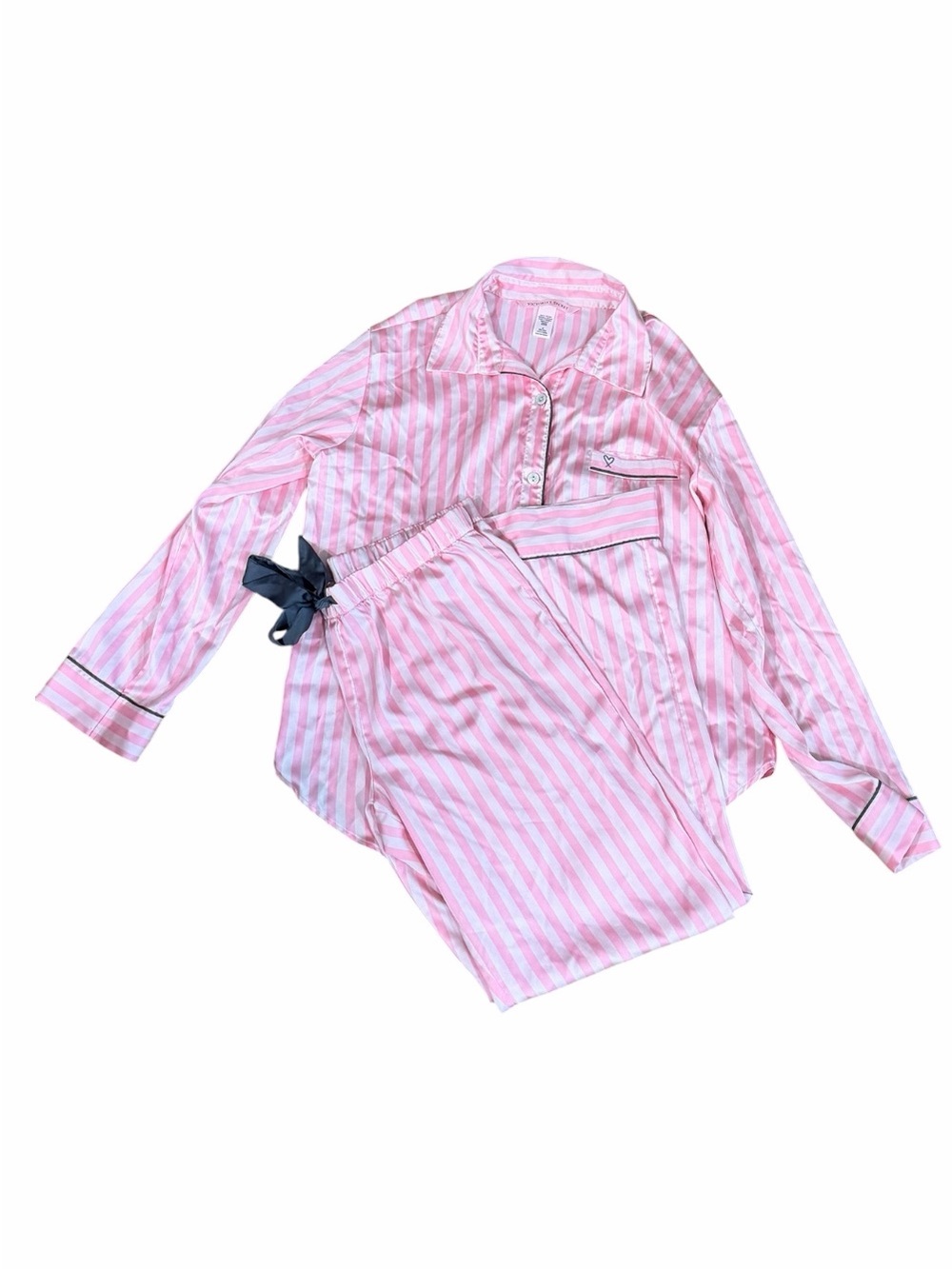 Victoria's Secret Pink and White Striped Pajama Set